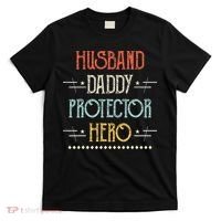 Husband Daddy Protector Hero Best Dad Fathers Day Gift T-Shirt thumb 0