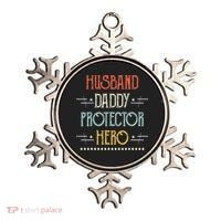 Husband Daddy Protector Hero Best Dad Fathers Day Gift Ornament thumb 0