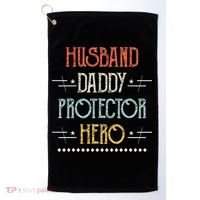 Husband Daddy Protector Hero Best Dad Fathers Day Gift Golf Towel thumb 0