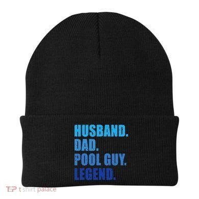 Husband Dad Pool Guy Legend Funny Men Beanie