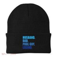 Husband Dad Pool Guy Legend Funny Men Beanie thumb 0
