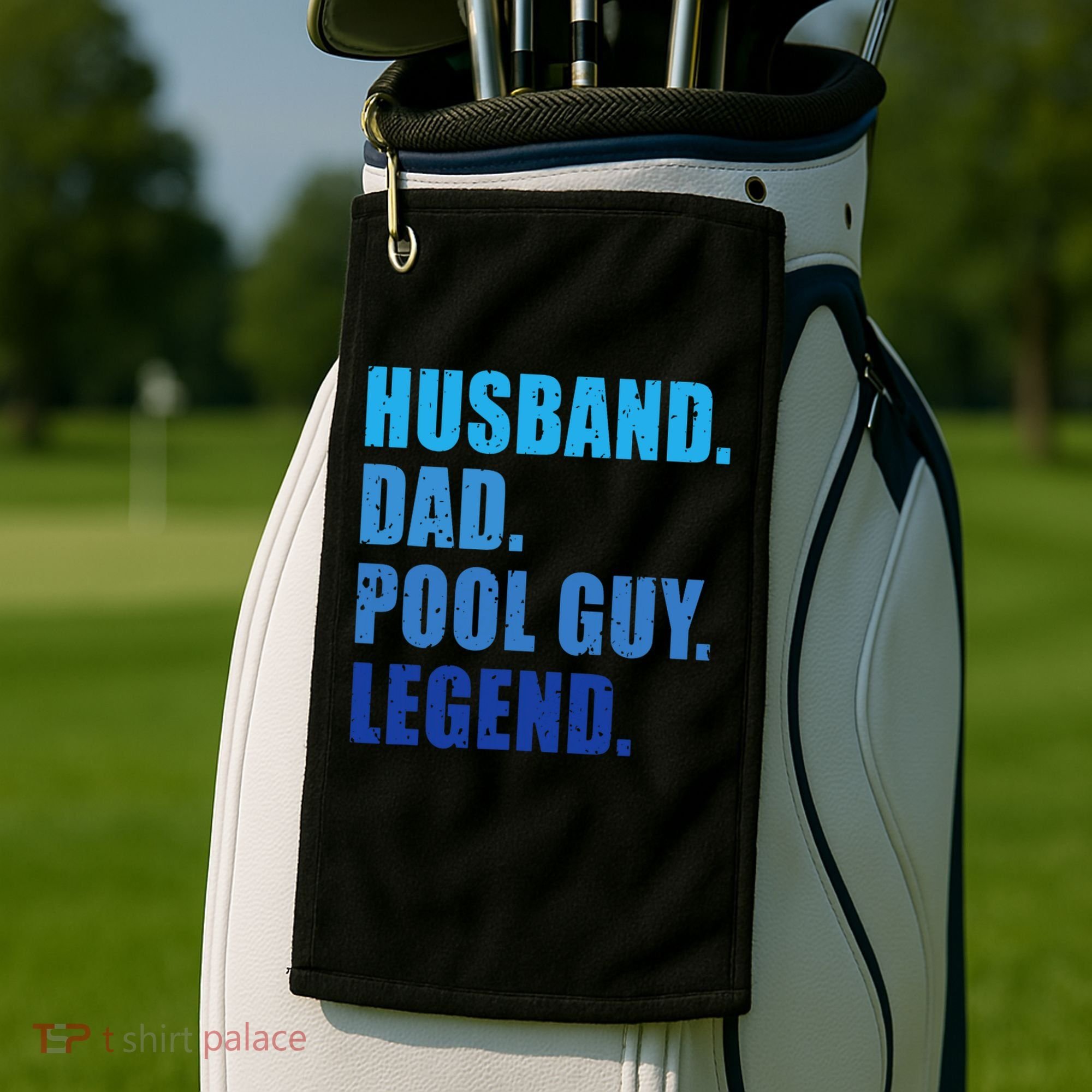 Husband Dad Pool Guy Legend Funny Men Golf Towel