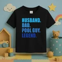 Husband Dad Pool Guy Legend Funny Men Toddler T-Shirt thumb 3