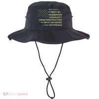 Husband Daddy Protector Hero Veteran Usa Flag Camouflage Dad Bucket Hat thumb 0
