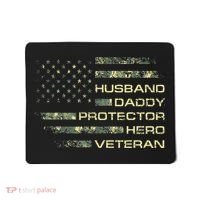 Husband Daddy Protector Hero Veteran Usa Flag Camouflage Dad Mousepad thumb 0