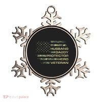 Husband Daddy Protector Hero Veteran Usa Flag Camouflage Dad Ornament thumb 0