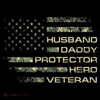 Husband Daddy Protector Hero Veteran Usa Flag Camouflage Dad Baby Bodysuit thumb 2
