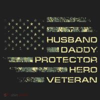 Husband Daddy Protector Hero Veteran Usa Flag Camouflage Dad Hat thumb 2
