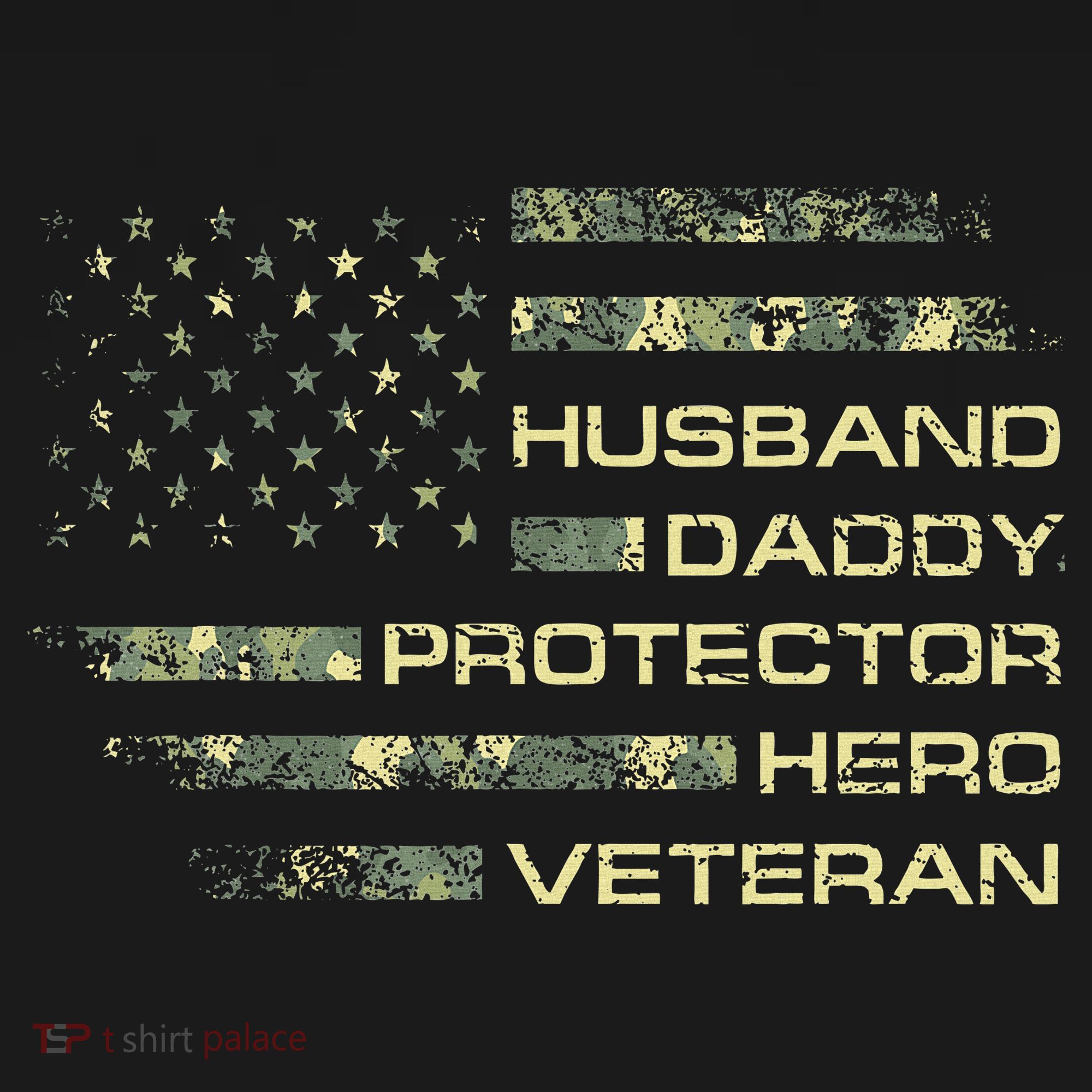 Husband Daddy Protector Hero Veteran Usa Flag Camouflage Dad Toddler Hoodie