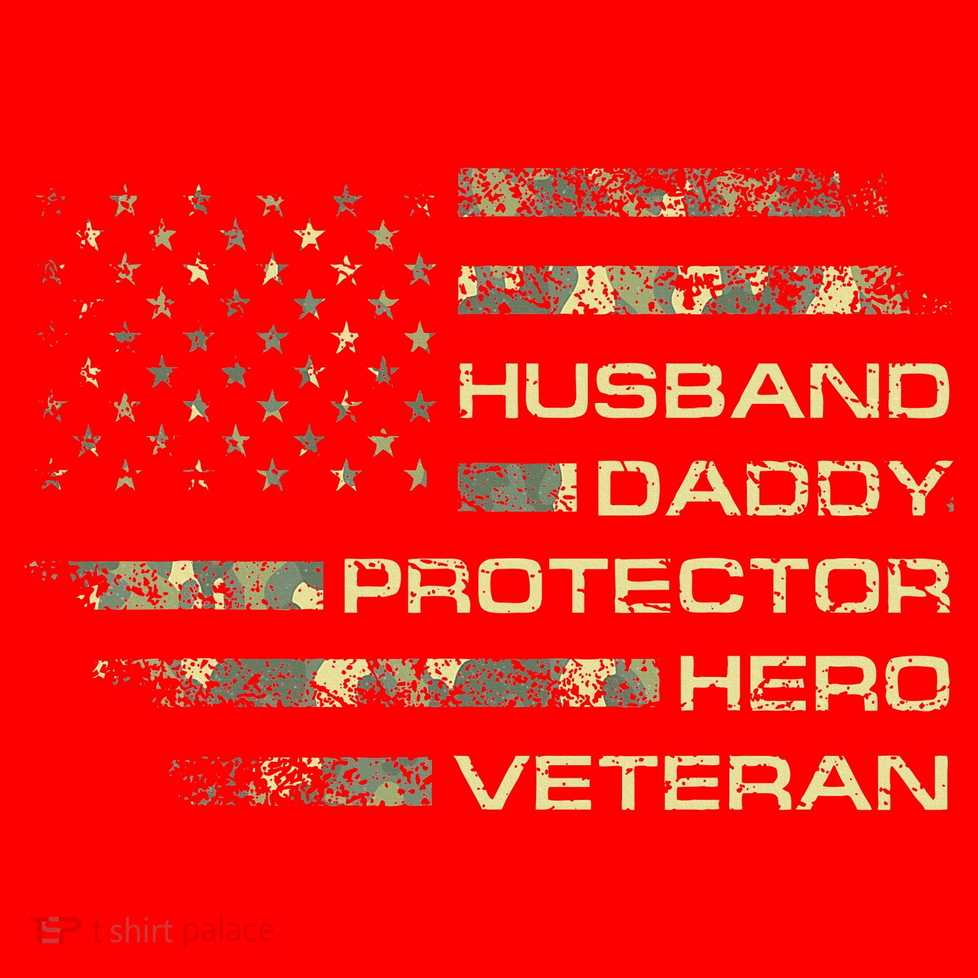 Husband Daddy Protector Hero Veteran Usa Flag Camouflage Dad Santa Hat