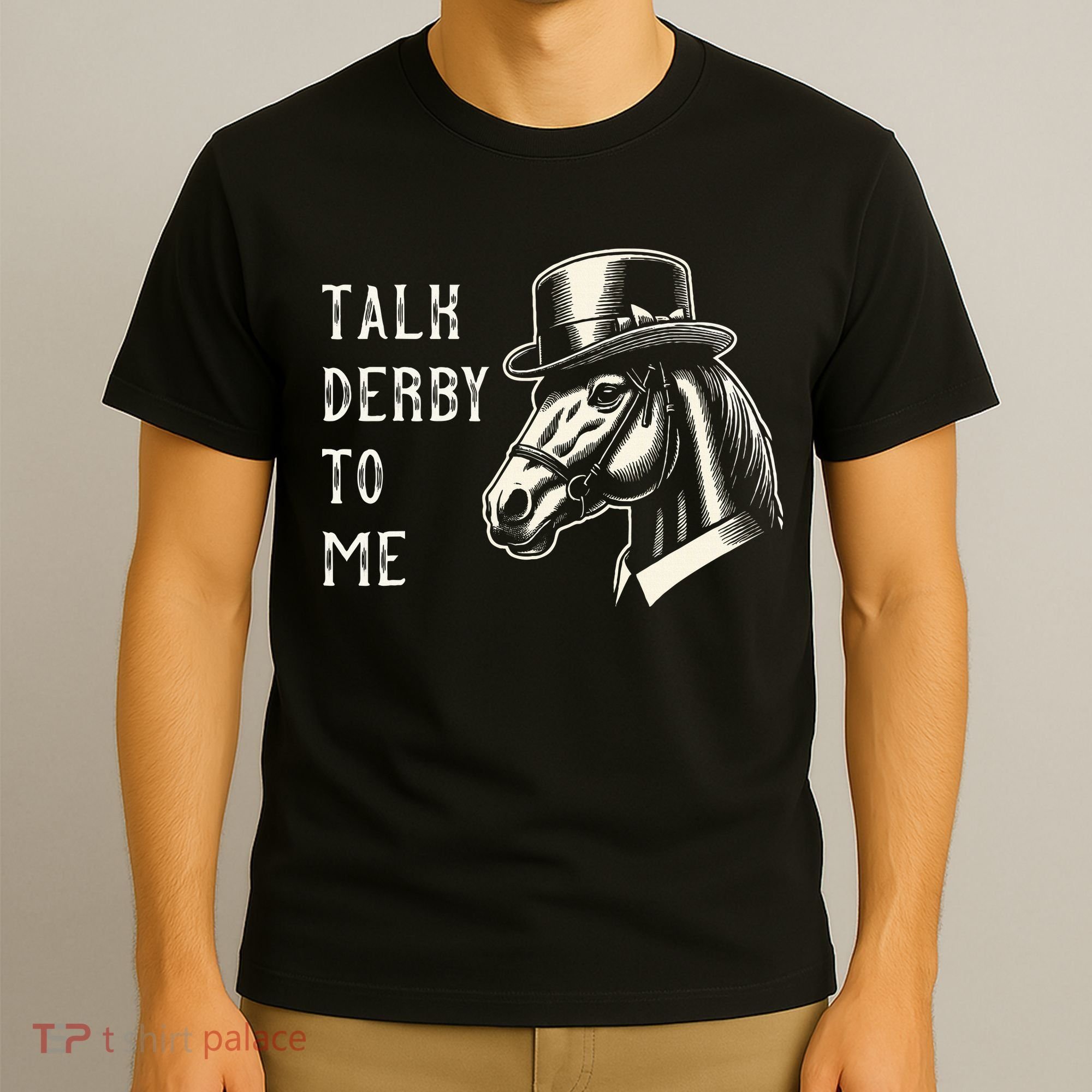 Horse Derby Party Blue Hat Talk Derby To Me T-Shirt