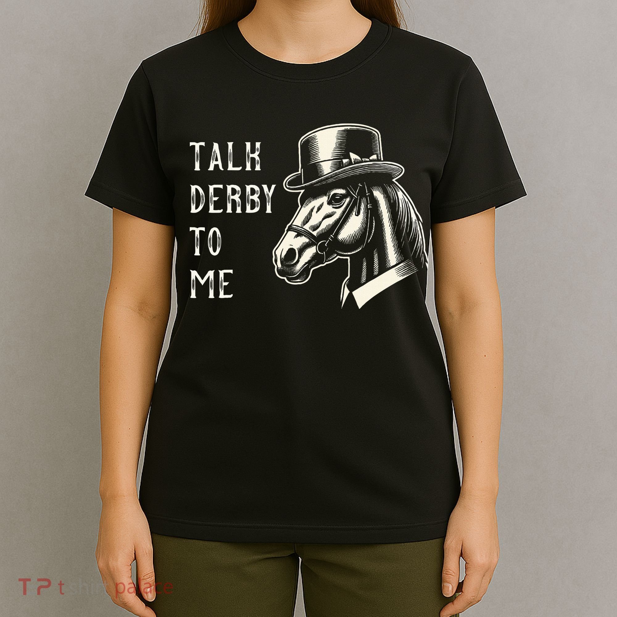 Horse Derby Party Blue Hat Talk Derby To Me T-Shirt