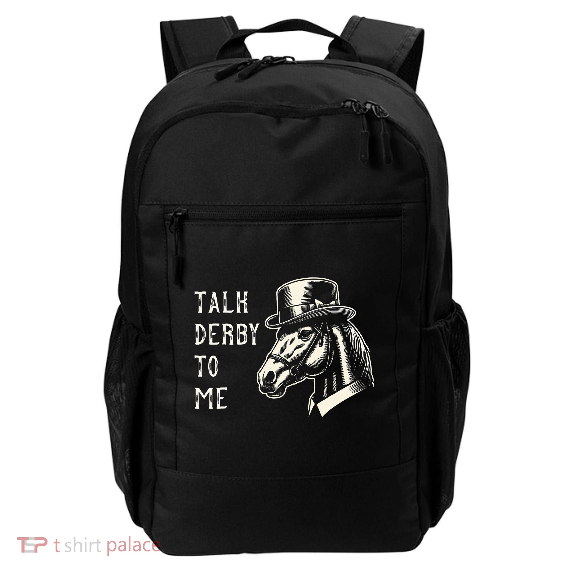 Horse Derby Party Blue Hat Talk Derby To Me Backpack