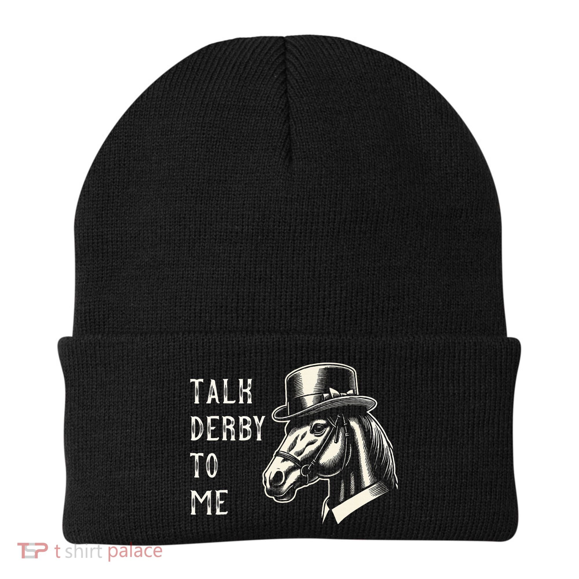 Horse Derby Party Blue Hat Talk Derby To Me Beanie