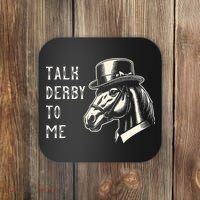 Horse Derby Party Blue Hat Talk Derby To Me Coaster thumb 0