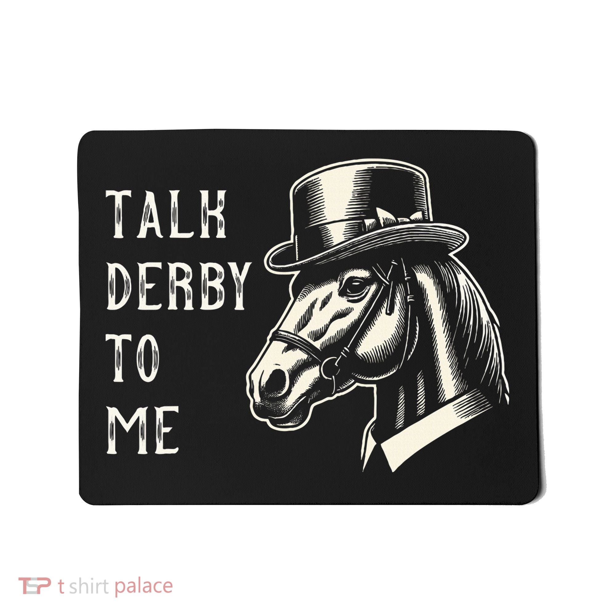 Horse Derby Party Blue Hat Talk Derby To Me Mousepad