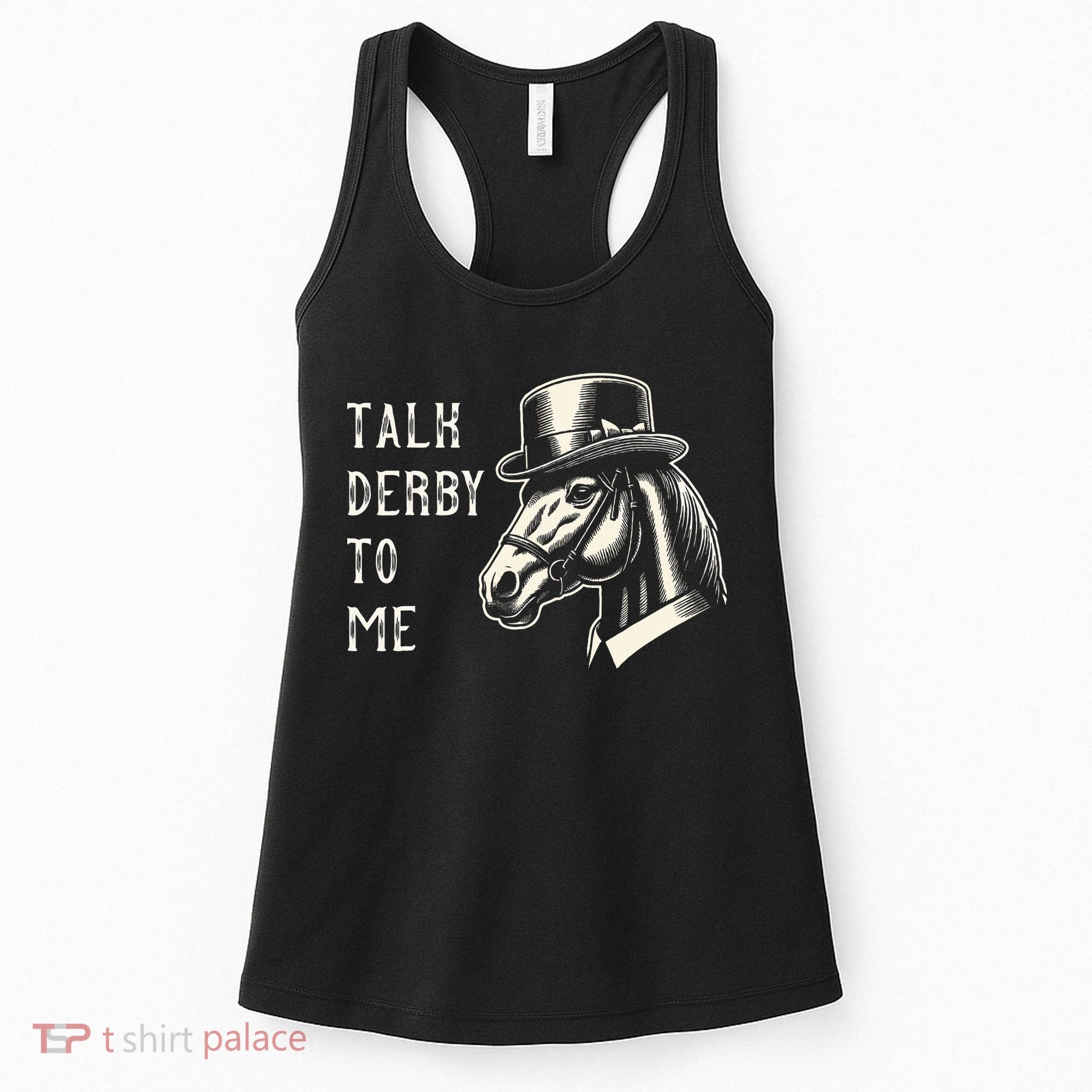 Horse Derby Party Blue Hat Talk Derby To Me Women's Tank Top