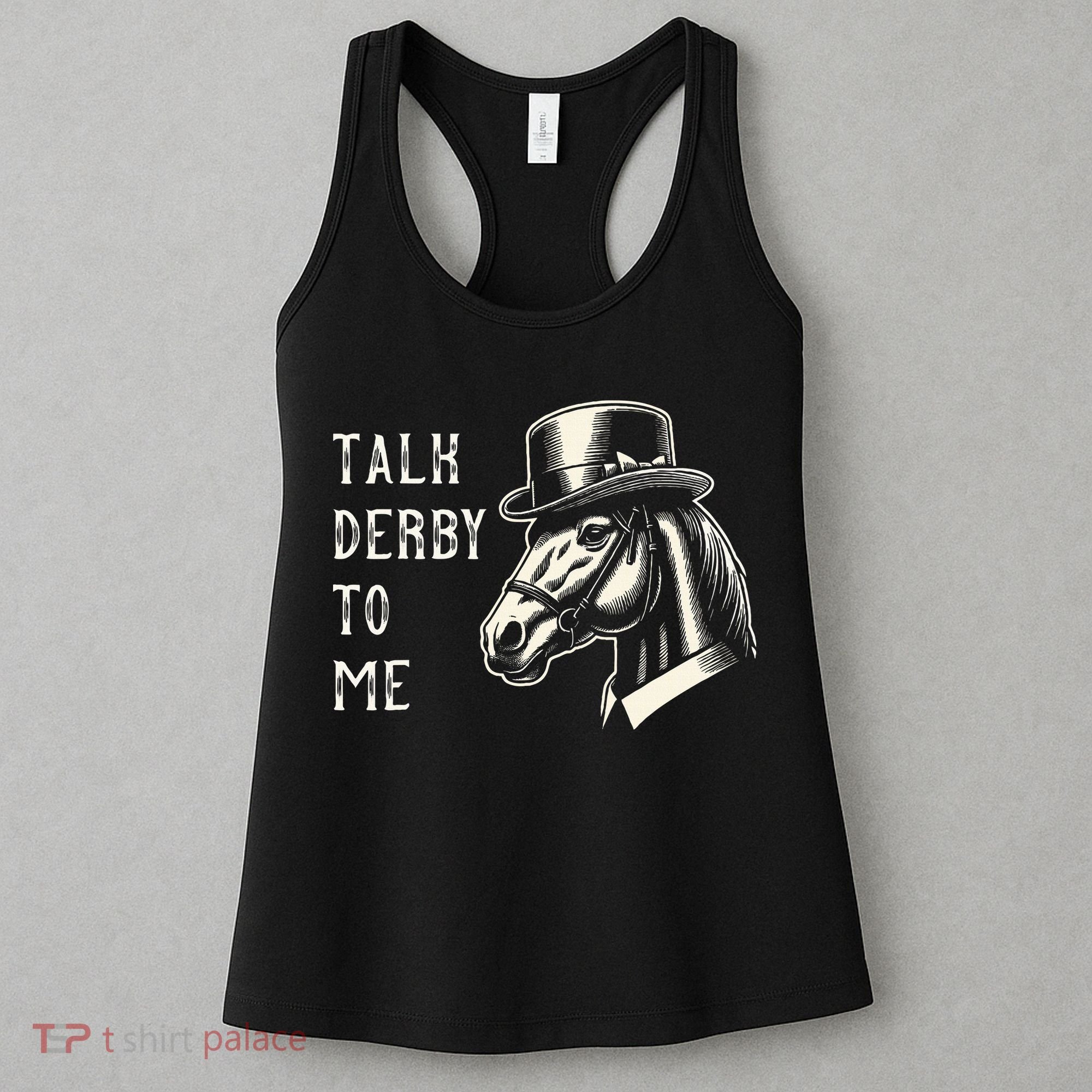 Horse Derby Party Blue Hat Talk Derby To Me Women's Tank Top