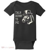 Horse Derby Party Blue Hat Talk Derby To Me Baby Bodysuit thumb 0