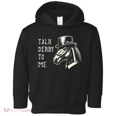 Horse Derby Party Blue Hat Talk Derby To Me Toddler Hoodie
