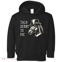 Horse Derby Party Blue Hat Talk Derby To Me Toddler Hoodie thumb 0