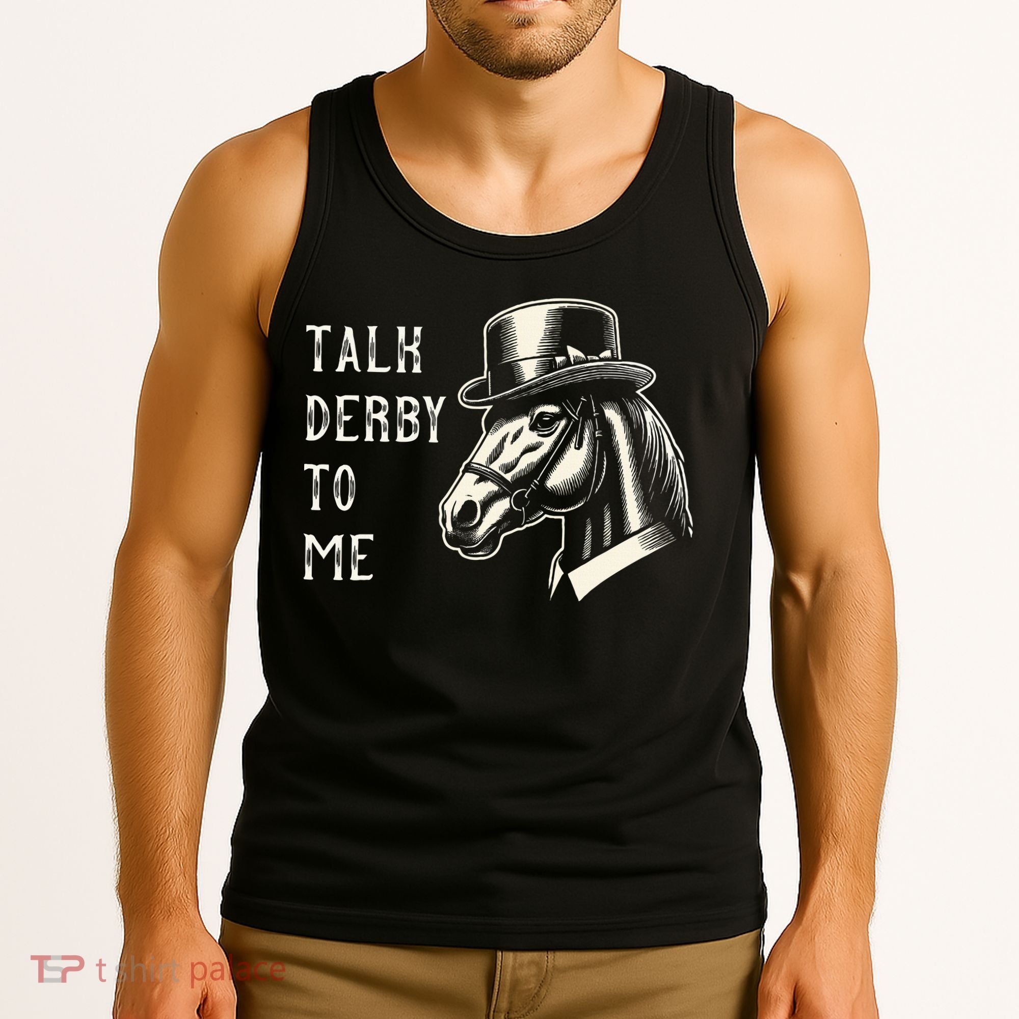 Horse Derby Party Blue Hat Talk Derby To Me Tank Top
