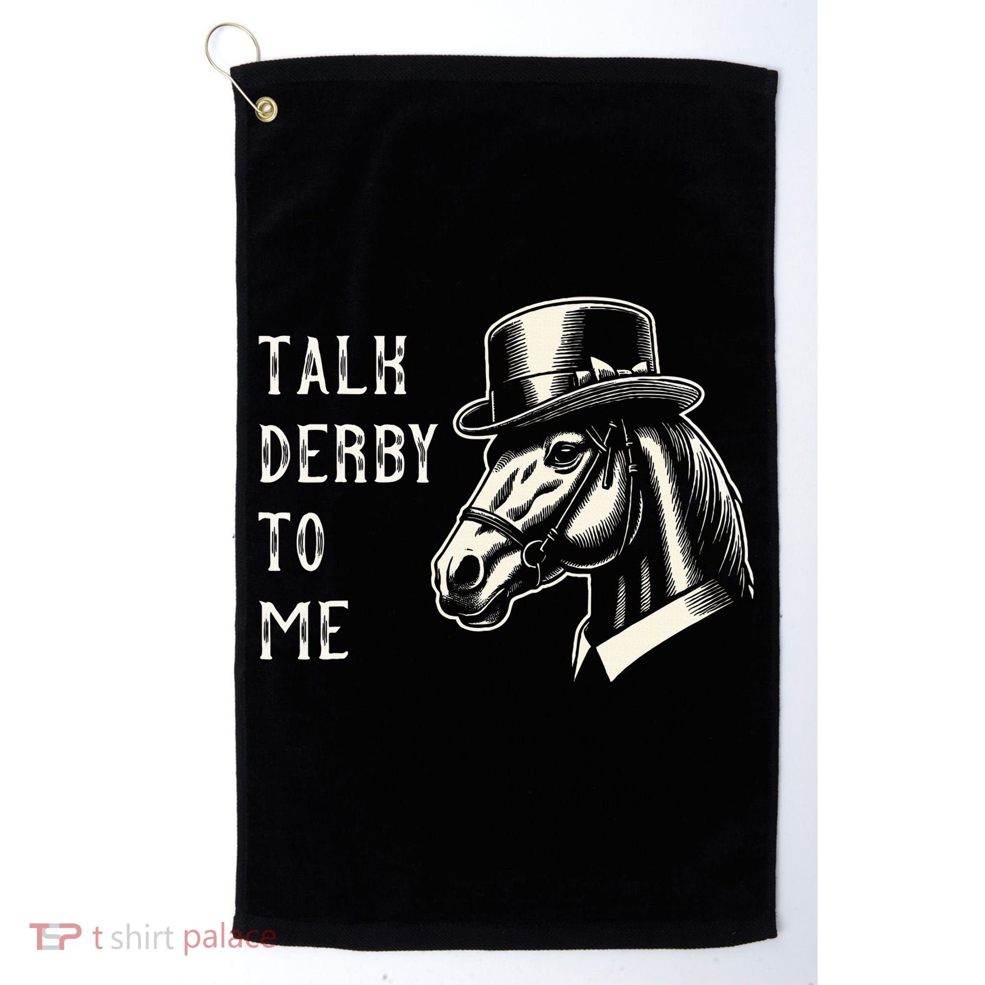 Horse Derby Party Blue Hat Talk Derby To Me Golf Towel