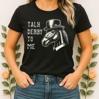 Horse Derby Party Blue Hat Talk Derby To Me Women's T-Shirt thumb 2
