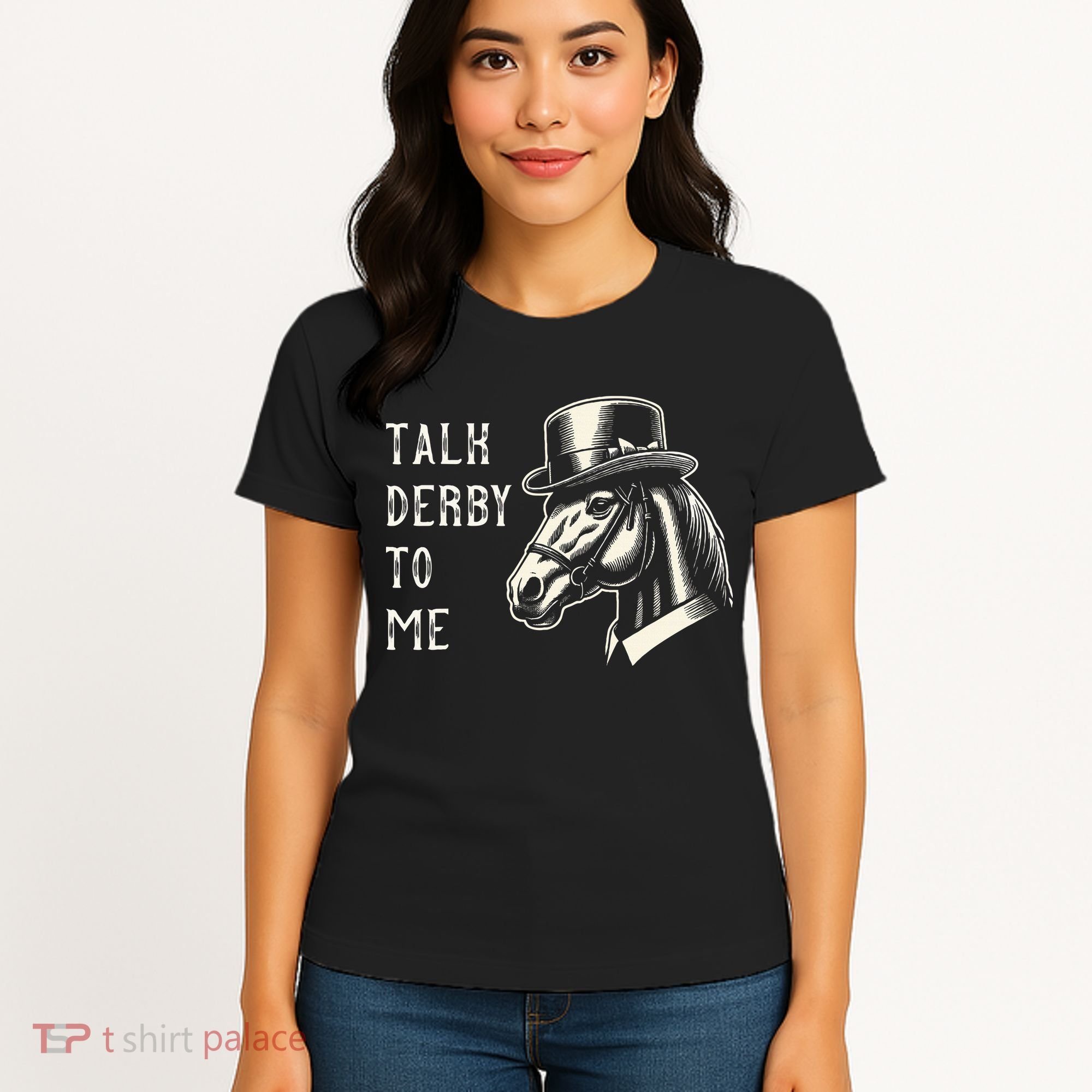 Horse Derby Party Blue Hat Talk Derby To Me Women's T-Shirt