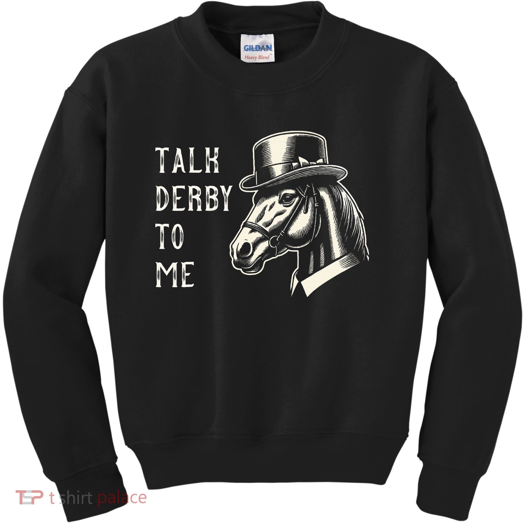 Horse Derby Party Blue Hat Talk Derby To Me Kids Sweatshirt