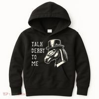 Horse Derby Party Blue Hat Talk Derby To Me Kids Hoodie thumb 0