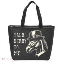 Horse Derby Party Blue Hat Talk Derby To Me Tote Bag thumb 0