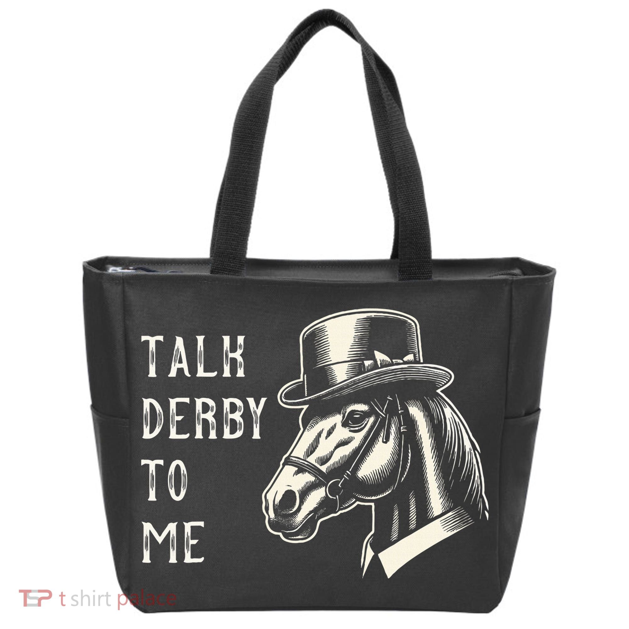 Horse Derby Party Blue Hat Talk Derby To Me Tote Bag
