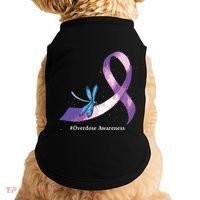 Hippie Dragonfly Purple Ribbon Overdose Awareness Doggie Tank thumb 0