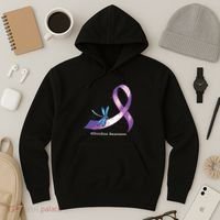 Hippie Dragonfly Purple Ribbon Overdose Awareness Hoodie thumb 3