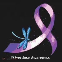 Hippie Dragonfly Purple Ribbon Overdose Awareness Hoodie thumb 7