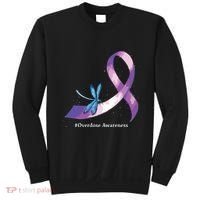 Hippie Dragonfly Purple Ribbon Overdose Awareness Sweatshirt thumb 0