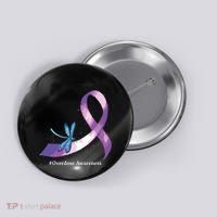 Hippie Dragonfly Purple Ribbon Overdose Awareness Button thumb 0