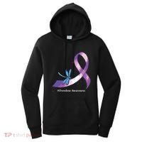 Hippie Dragonfly Purple Ribbon Overdose Awareness Women's Hoodie thumb 0