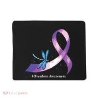 Hippie Dragonfly Purple Ribbon Overdose Awareness Mousepad thumb 0