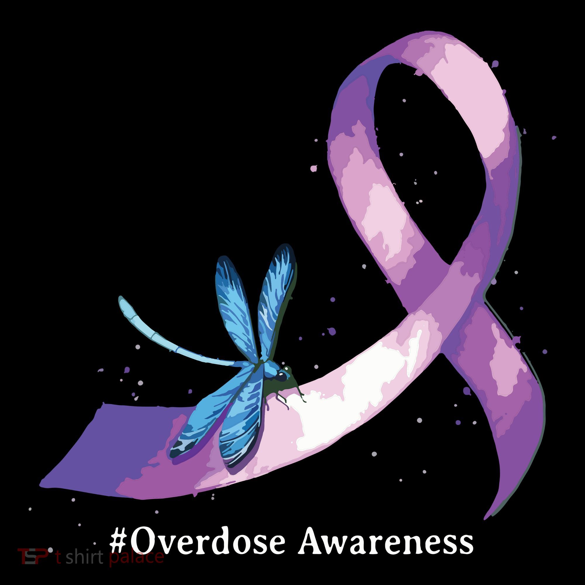 Hippie Dragonfly Purple Ribbon Overdose Awareness Mousepad