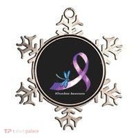 Hippie Dragonfly Purple Ribbon Overdose Awareness Ornament thumb 0