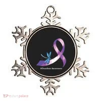 Hippie Dragonfly Purple Ribbon Overdose Awareness Ornament thumb 0
