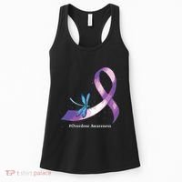 Hippie Dragonfly Purple Ribbon Overdose Awareness Women's Tank Top thumb 0