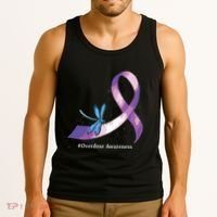 Hippie Dragonfly Purple Ribbon Overdose Awareness Tank Top thumb 3