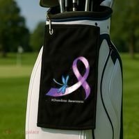 Hippie Dragonfly Purple Ribbon Overdose Awareness Golf Towel thumb 2