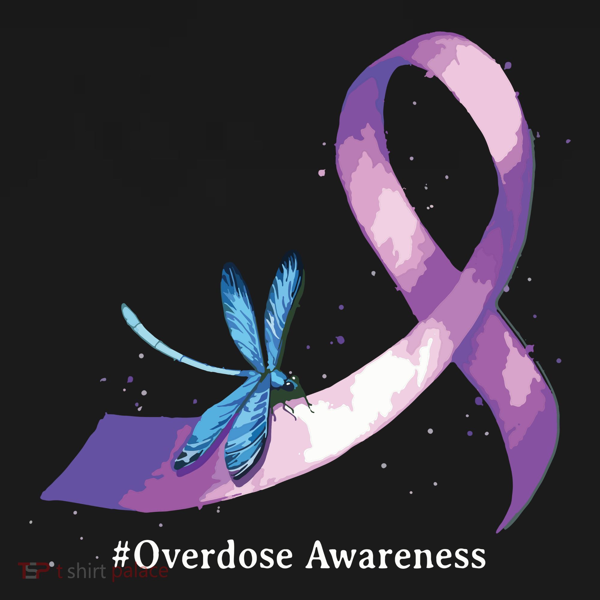 Hippie Dragonfly Purple Ribbon Overdose Awareness Kids Sweatshirt