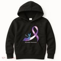 Hippie Dragonfly Purple Ribbon Overdose Awareness Kids Hoodie thumb 0