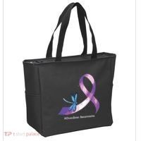 Hippie Dragonfly Purple Ribbon Overdose Awareness Tote Bag thumb 2