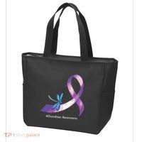 Hippie Dragonfly Purple Ribbon Overdose Awareness Tote Bag thumb 3